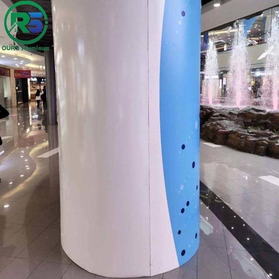 Decoration Interior Curved Aluminum Sheet Metal Wall Panels Column Seamed Cover Perforated